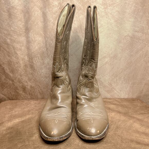 Vintage 90s Hondo Boots El Paso Texas Embroidered Cowboy Walking Boots Rodeo - Picture 2 of 11